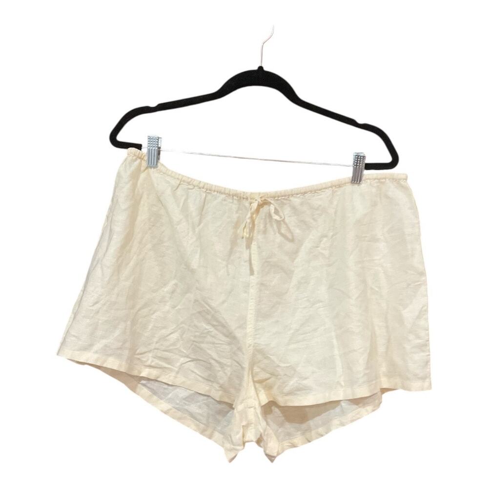 J. Crew Pajama Shorts Women XL Yellow Linen Cotton NWOT